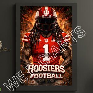 Indiana Hoosiers Football Poster 11x17 Wall Art NCAA Sports Decor Print
